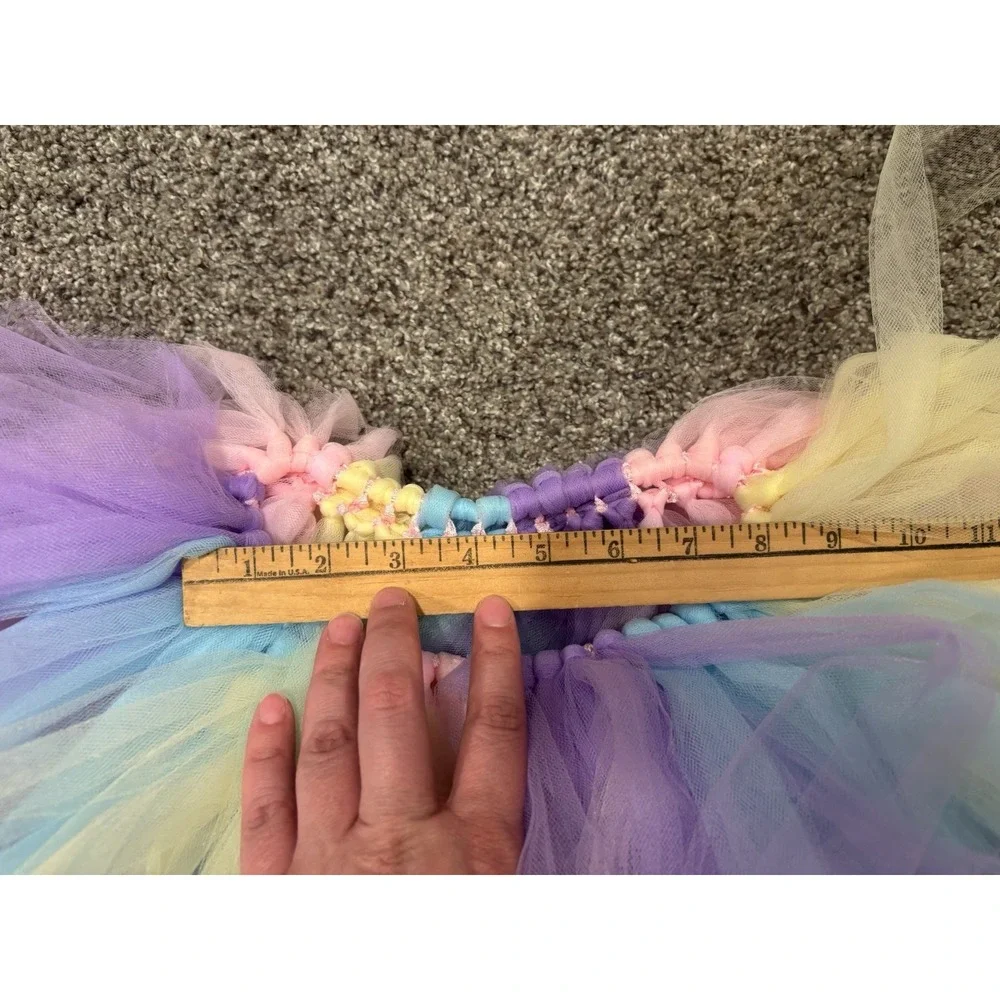 Mimoza Luxury Girls Unicorn Tulle Dress Up Costume Dress, Multicolor, Size 5T